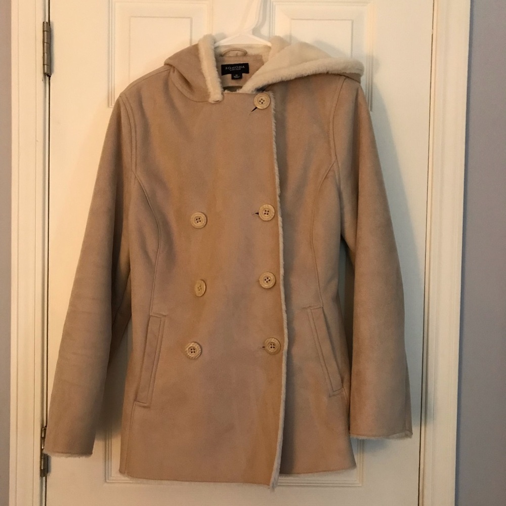Suede fabric warm coat